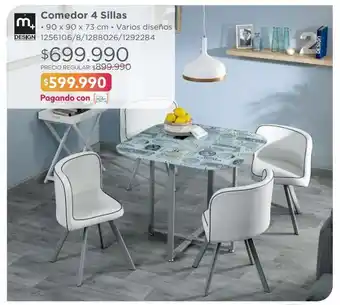 Easy Comedor 4 sillas 90x90x73 coffe 2.0 oferta