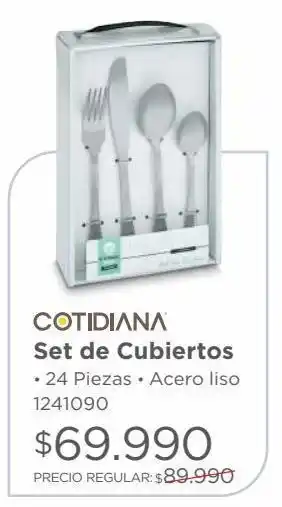 Easy Set cubiertos 24pz acero liso. oferta