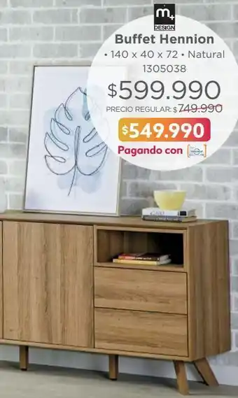 Easy Buffet hennion 140x40x72 natural oferta