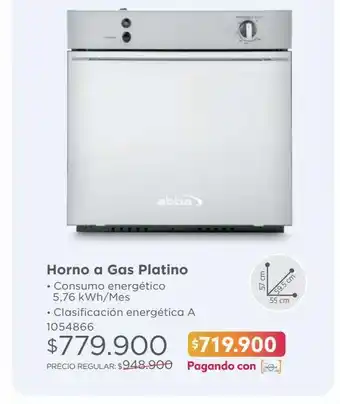 Easy Horno a gas v/pl gtr platino gn oferta