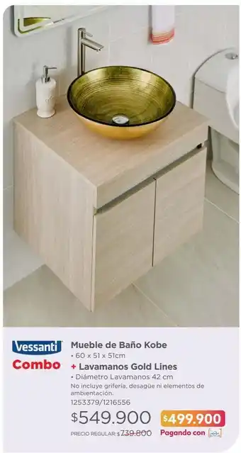 Easy Lavamanos vidrio gold lines 42 x 42 cm oferta