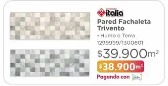 Easy Fachaleta cer trivento humo 25x75 1.5mt2 oferta