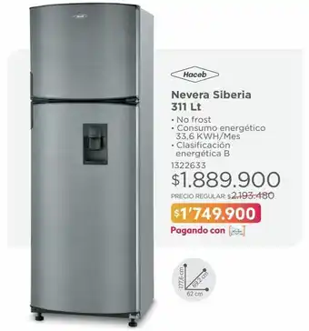 Easy Nevera haceb 311l siberia 310 se mi tir2 oferta