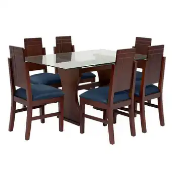 IBG Comedor ibg asturias 6 puestos caoba azul oferta