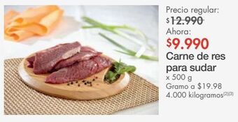 Metro Carne de res para sudar x 500 g oferta