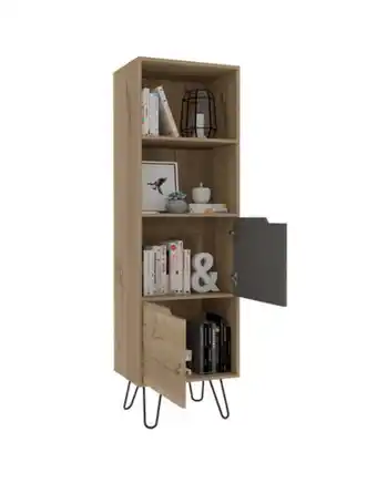 Flamingo Biblioteca girón, café claro, con cuatro entrepaños oferta