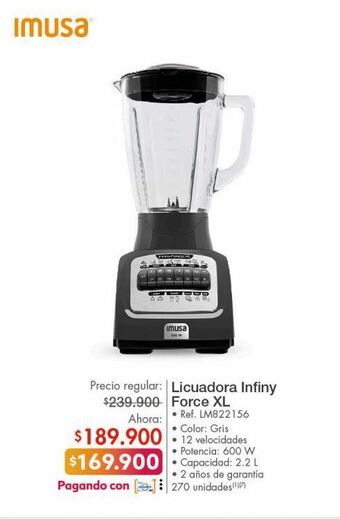 Metro Licuadora infiny force imusa oferta