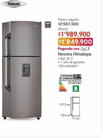 Metro Nevera himalaya haceb oferta