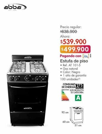 Metro Estufa de piso abba oferta