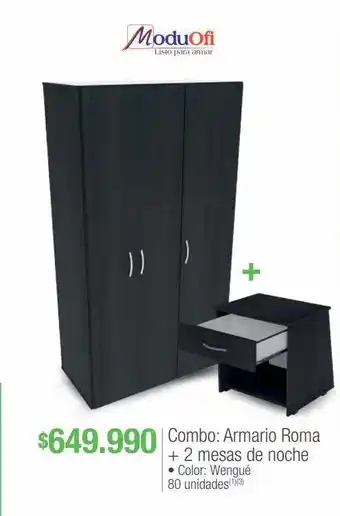 Jumbo Combo: armario roma + 2 mesas de noche • color: wengué oferta