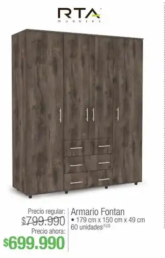 Jumbo Armario fontan • 179 cm x 150 cm x 49 cm oferta