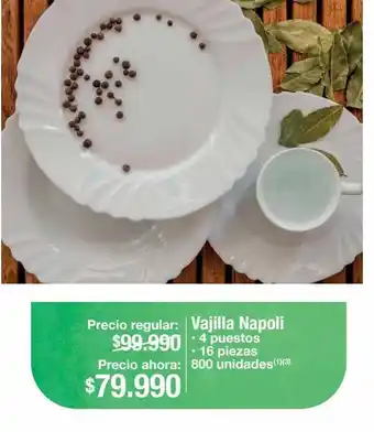 Vajilla napoli • 4 puestos • 16 piezas