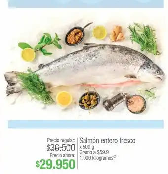 Jumbo Salmón entero fresco x 500g oferta
