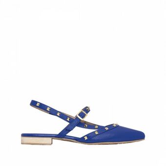 Bon-Bonite Baletas de taches en cuero color azul pacífico oferta