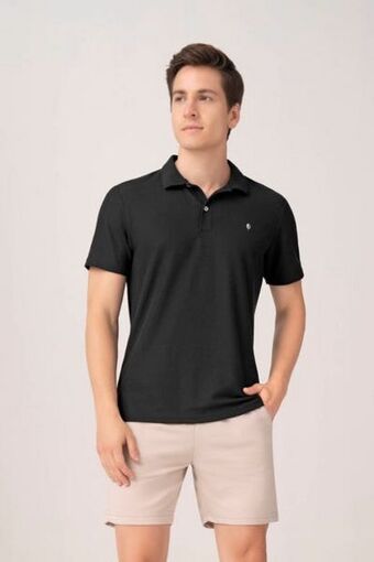 Carmel Polo manga corta negro oferta