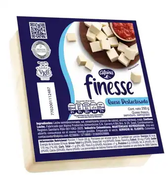 Merqueo Queso finesse deslactosado bloque alpina 250 gr oferta