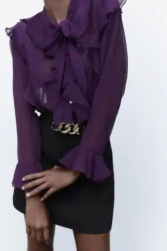 Zara Blusa lazo volantes oferta