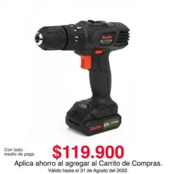 Constructor Taladro percutor 3/8-pulg 12v 1.3ah i-l bauker oferta