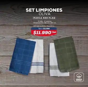 Tiendas D1 Set Limpiones Oliva Marca Red Flag oferta