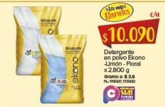 Super Inter Detergente En Polvo Ekono - Limon - Floral x 2800 g oferta