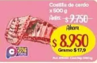 Super Inter Costilla de cerdo x 500g oferta