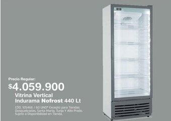 Makro Vitrina Vertical Indurama NoFrost 440 Lt oferta