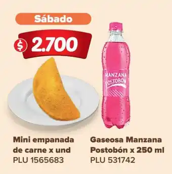 Surtimax Mini Empanada de carne x und + Gaseosa Manzana Postobón x 250 ml oferta