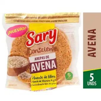 Carulla Arepas de avena sary consciente 350 gr oferta
