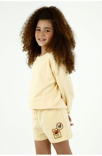 Tennis Bermuda para niña amarilla en algodón oferta