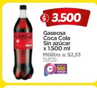 Surtimax Gaseosa Coca Cola Sin Azucar x 1500 ml oferta