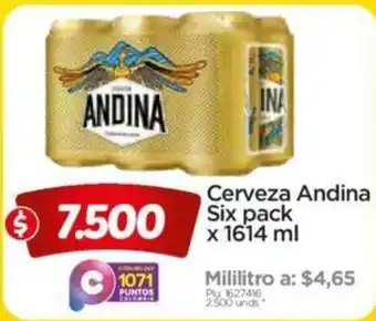 Surtimax Cerveza Andina Six Pack x 1614 ml oferta