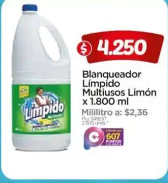 Blanqueador Limpido Multiusos Limon x 1800 ml