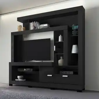 Muebles Jamar Centro de entretenimiento nix negro plus 206x196x37 oferta