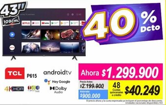 Alkomprar TCL Android TV 43" oferta