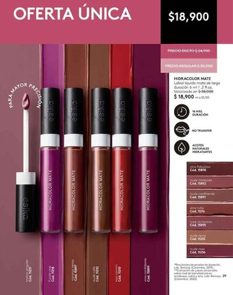 Ésika Hidracolor Mate 6ml oferta