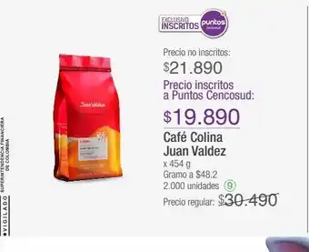 Jumbo Café colina juan valdez x 454g oferta