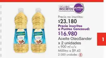 Metro Aceite oleosander x 2 unidades oferta