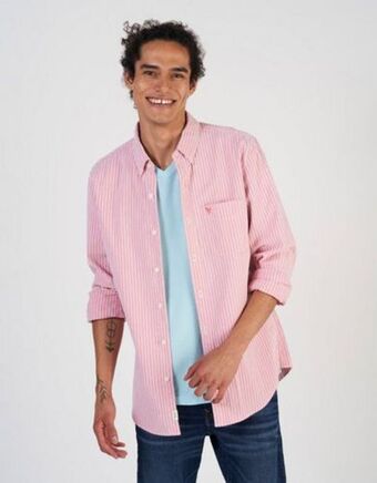 American Eagle Camisa de botones oxford ae de rayas oferta
