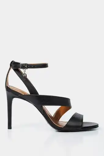 Vélez Sandalia tacón puntilla de cuero para mujer envolvente negro oferta