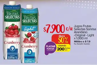 Jugos Frutas Selectas Sonrisa Arandano Original-Light 1.000ml