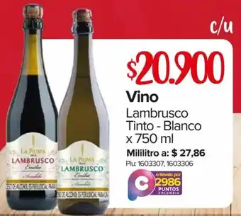 Super Inter Vino Lambrusco Tinto - Blanco 750ml oferta