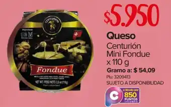 Super Inter Queso Centurión Mini Fondue 110g oferta