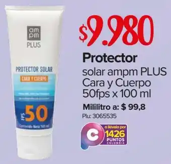Protector Solar Ampm Plus Cara y Cuerpo 50fps x 100ml