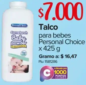 Talco para Bebes Personal Choice 425g