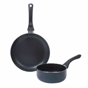 Alkosto Kombo free home perol 16 cm con tapa de vidrio + sartén 24 cm antiadherente azul   oferta
