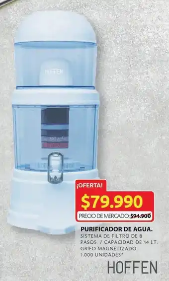 Ara Purificador de Agua Hoffen oferta