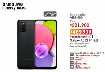 Metro Galaxy a03s 64 gb samsung oferta