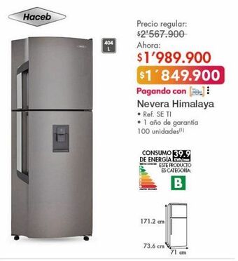 Metro Nevera no frost haceb oferta