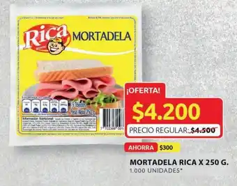 Ara Mortadela Rica x 250 G oferta