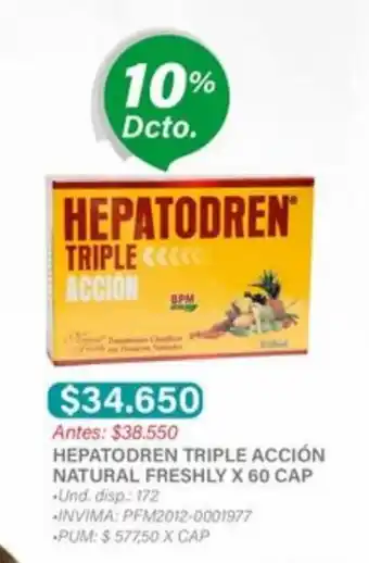 Locatel Hepatodren Triple Accion Natural Freshly x 60 CAP oferta